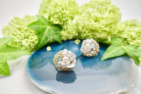 革花 bouquet のイヤリング（アイスミント） 3枚目の画像