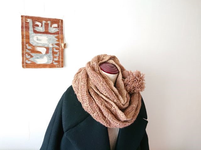 レンガ模様のスヌード～キャメルブラウン