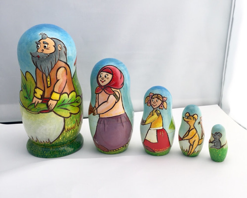 マトリョーシカ ロシア民話『おおきなかぶ』7P ロシア 工芸品 マトリョーシカ ロシア民話『おおきなかぶ』7P ロシア 工芸品