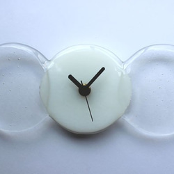 ガラスの壁掛け時計 Simple3 （クリアー×ホワイト）ギフトにもおすすめ 5枚目の画像