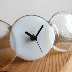 ガラスの壁掛け時計 Simple3 （クリアー×ホワイト）ギフトにもおすすめ 6枚目の画像