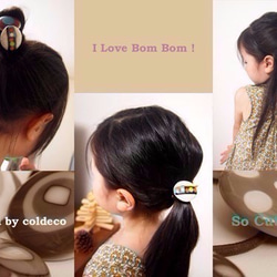 玻璃頭髮橡膠BomBom Irodama系列：大（紅） 第6張的照片