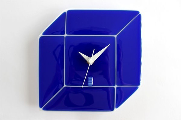 玻璃鐘錶（寶藍色） 第1張的照片