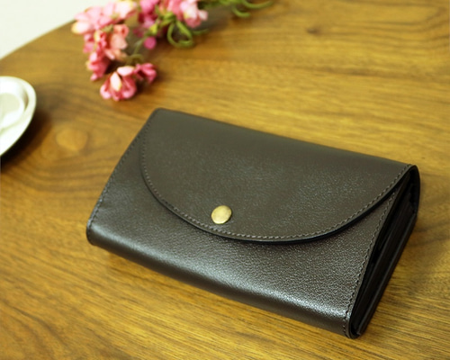 使いやすい長財布 【ベーシック Pat.Origin ダークブラウン】 国産