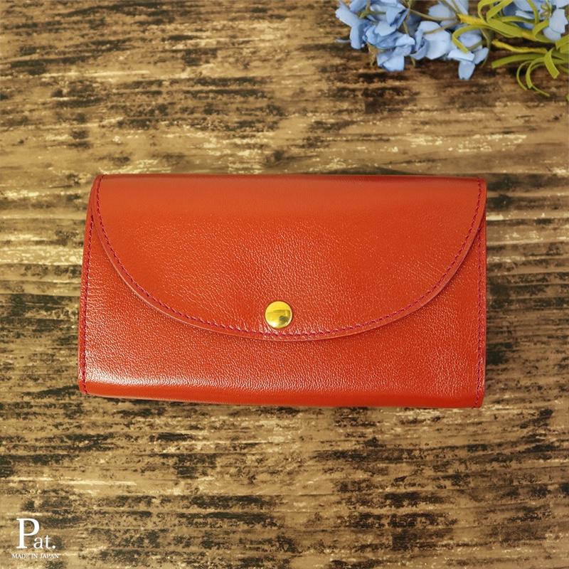 使いやすい長財布 【ベーシック Pat.Origin レッド】 国産レザー 革 日本製 メンズ レディース