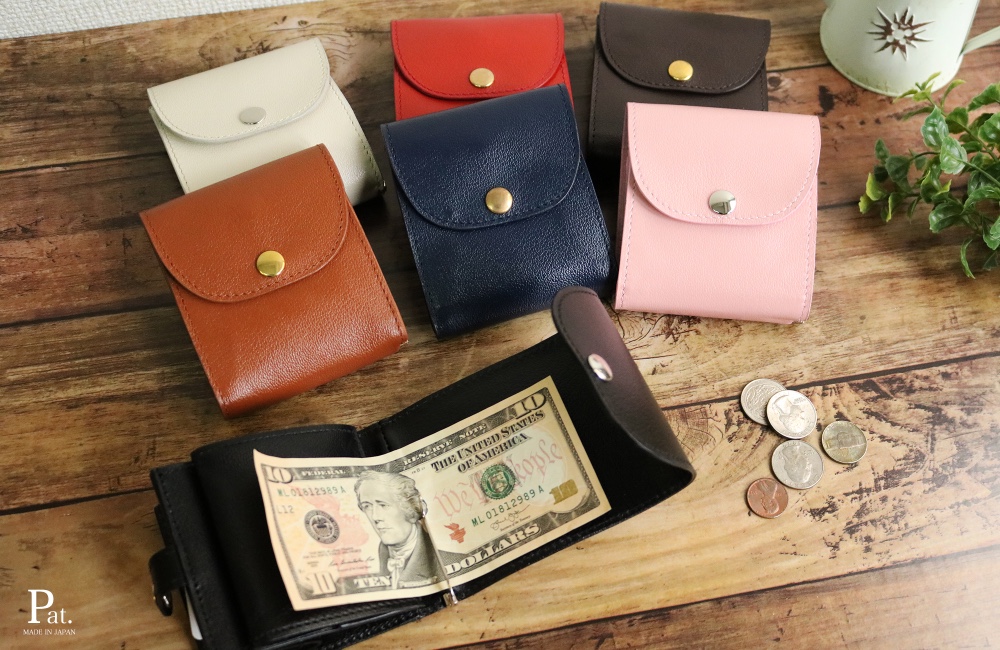 ＊選べる3色＊ マネークリップ 小さい財布 【ベーシック Pat.mini】 レザー 日本製 メンズ レディース