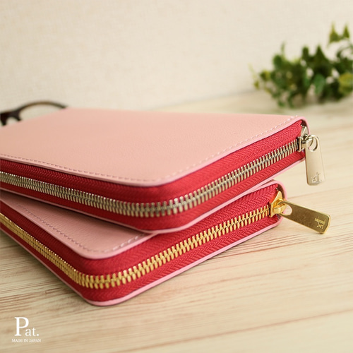 選べる4色＊ 使いやすい長財布 【ベーシック Pat.Zip】 国産レザー 革
