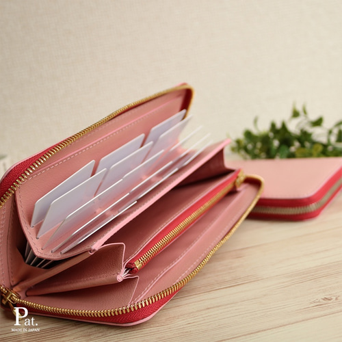 選べる3色＊ 使いやすい長財布 【ベーシック Pat.Zip】 国産レザー 革