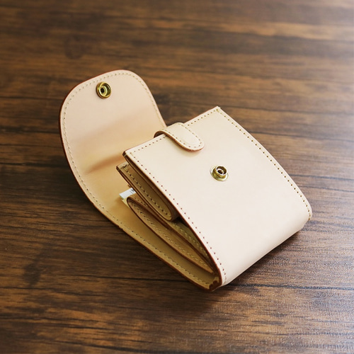 小銭付きマネークリップ 小さい財布 【栃木レザー Pat.mini