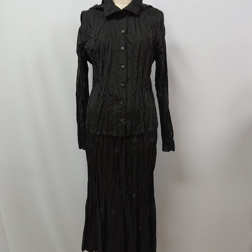 スリムに見える撥水加工！レインスーツ【しわ加工】 重さ210g  