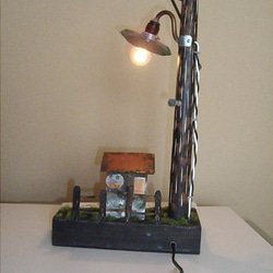 レトロ電柱ランプ（寂れた駅） 3枚目の画像