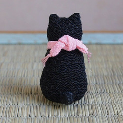縮緬人形　豆猫三十二　黒 2枚目の画像