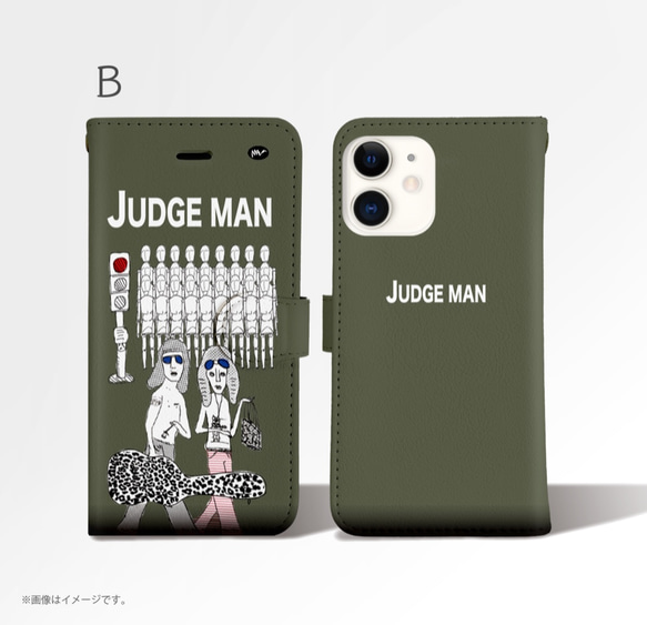 原創手帳型iPhone手機殼「JUDGE MAN 我才是自己的審判官」 第3張的照片