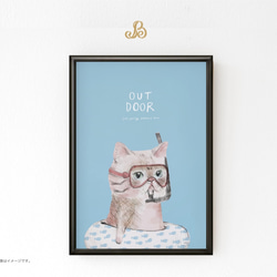 フレーム付きＡ3ポスター「Outdoor_cat」 4枚目の画像