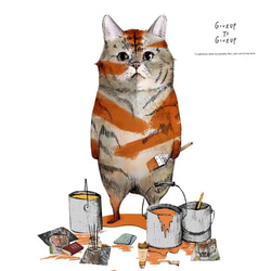 「トラになりたいネコ」コットンTシャツ/送料無料 2枚目の画像