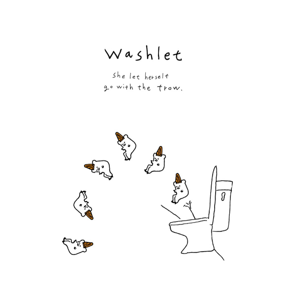 「Washlet」コットンTシャツ/送料込み 4枚目の画像