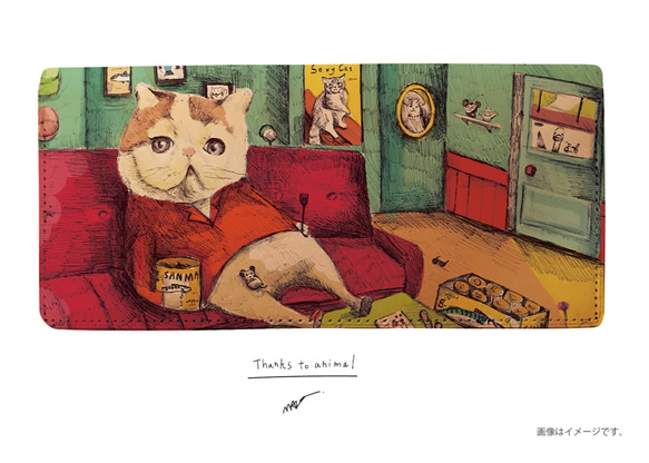 Original長財布「怠惰なネコ」 2枚目の画像