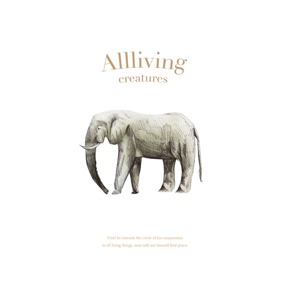 Original手帳型iPhoneケース「All living creatures_elephant」 5枚目の画像