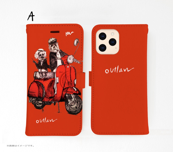 原創手帳型iPhone手機殼「貴賓狗_outlaw」 第2張的照片