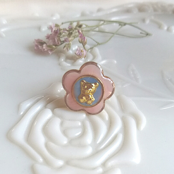 vintage bear ring くまのヴィンテージフラワーリング B
