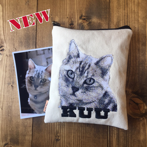 オーダーメイド】愛犬・愛猫の刺繍ポーチ おもちゃ・ペット小物