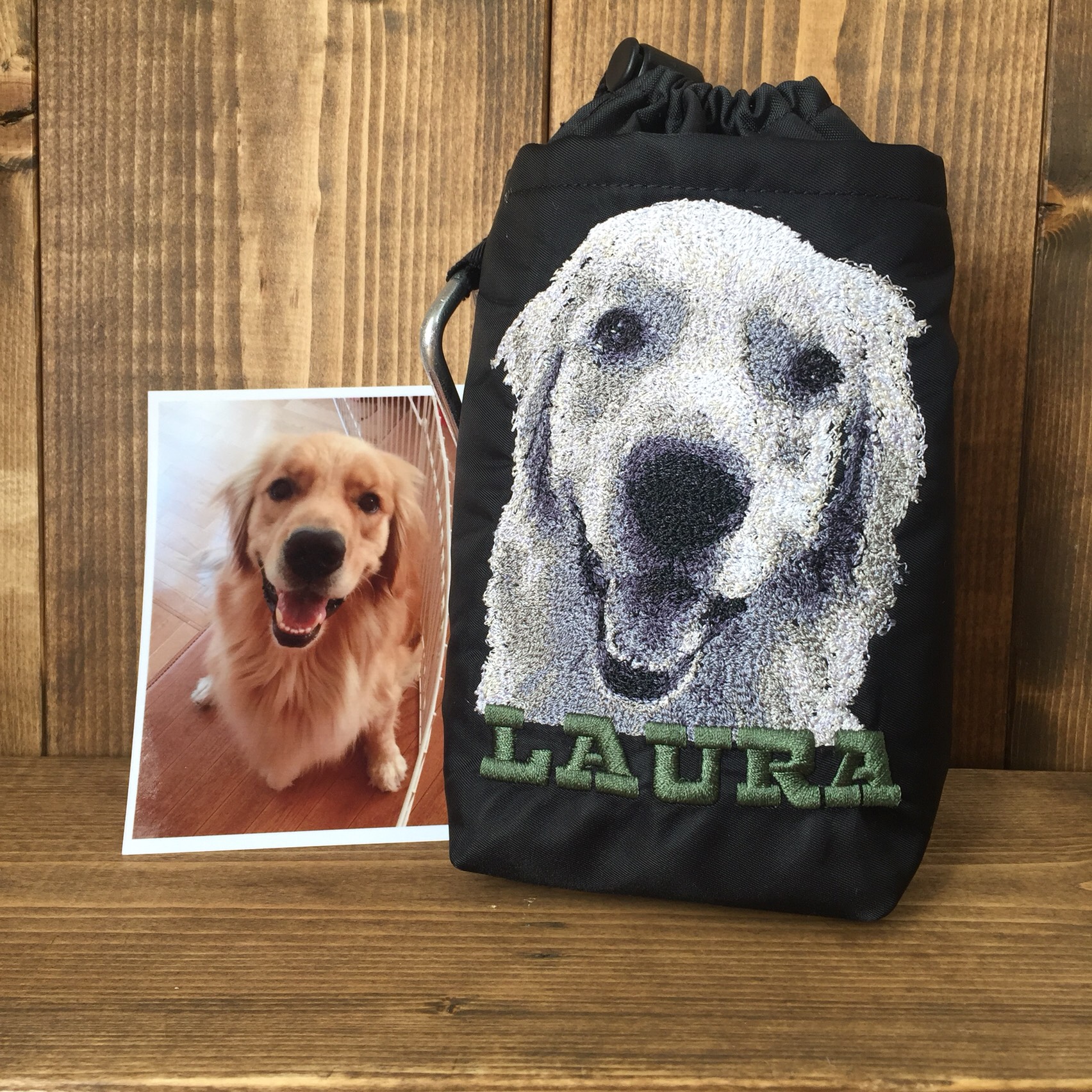 【オーダーメイド】キュッとしまる巾着刺繍ポーチ❤︎