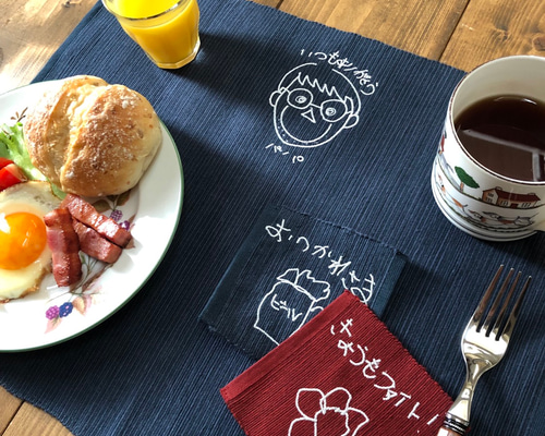 敬老の日の贈り物【オーダーメイド】今日も頑張って!似顔絵刺繍