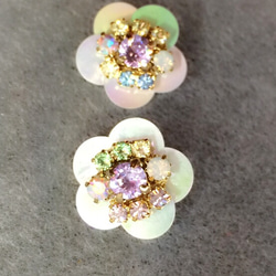 shiny flower earrings ~violet~ 2枚目の画像