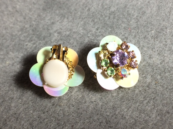 shiny flower earrings ~violet~ 3枚目の画像