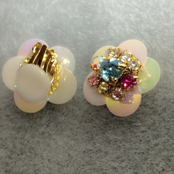 shiny flower earrings ~aqua~ 3枚目の画像
