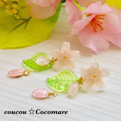 桜満開 春の桜ピアス【サージカルステンレスゴールド】 ピアス 桜満開 春の桜ピアス【サージカルステンレスゴールド】 ピアス