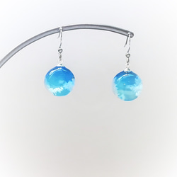 美麗藍天球耳環【耳環可換】 第2張的照片