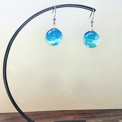 美麗藍天球耳環【耳環可換】 第3張的照片