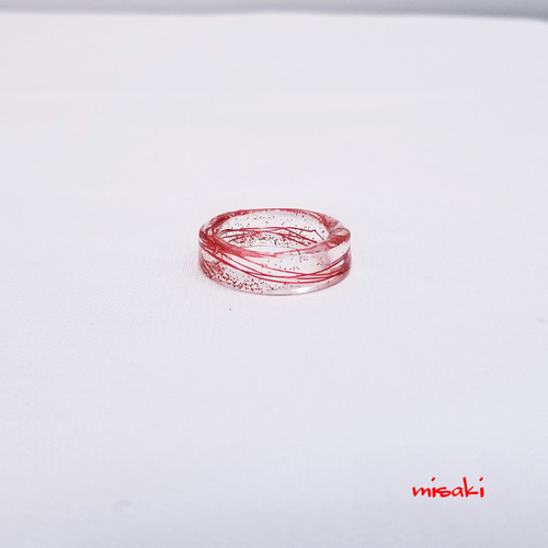 赤い糸のピンキーリング 指輪・リング misaki 通販 5784597｜Creema