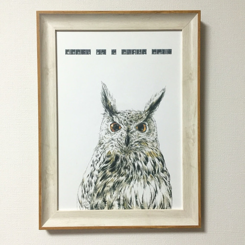 A4サイズ 【 ミミズク 】 絵画 nakagawa 通販 3018844｜Creema