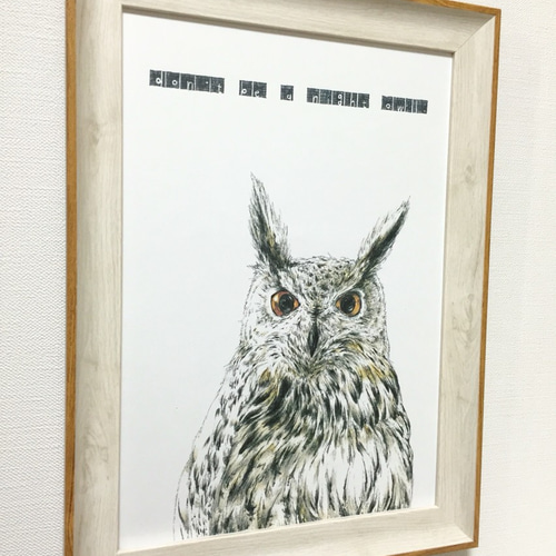 A4サイズ 【 ミミズク 】 絵画 nakagawa 通販 3018844｜Creema