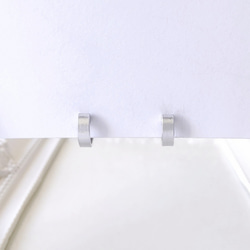 〈軽い〉〈痛くない〉〈挟めるだけ〉2wayシルバーフラットリングイヤリング・イヤーカフpt.2(両耳用)(調節可能) 2枚目の画像