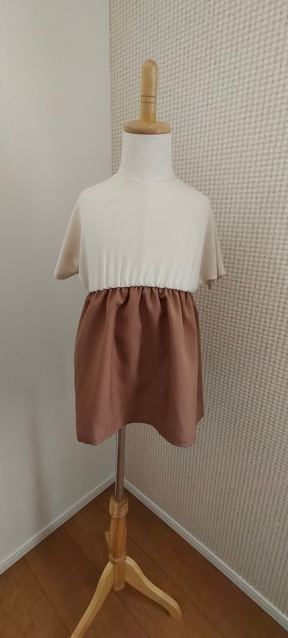 さらっと素材のキッズチュニック　子ども服チュニック　キッズ服90サイズ〜130サイズ可　親子ペアもおすすめ◎ 2枚目の画像