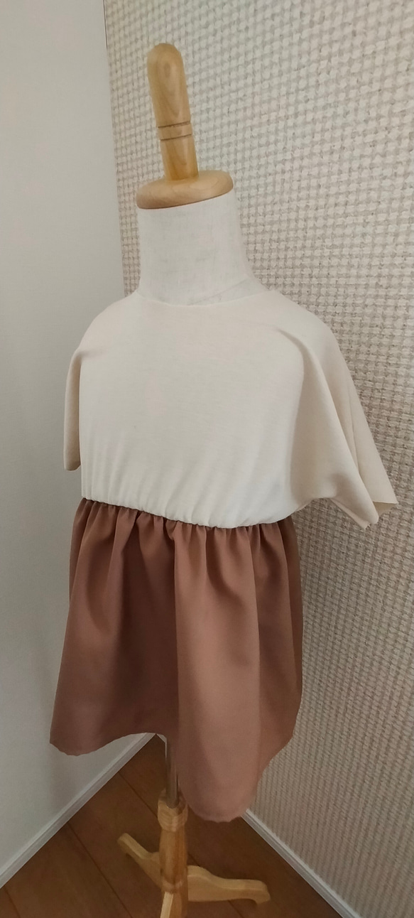 さらっと素材のキッズチュニック　子ども服チュニック　キッズ服90サイズ〜130サイズ可　親子ペアもおすすめ◎ 5枚目の画像