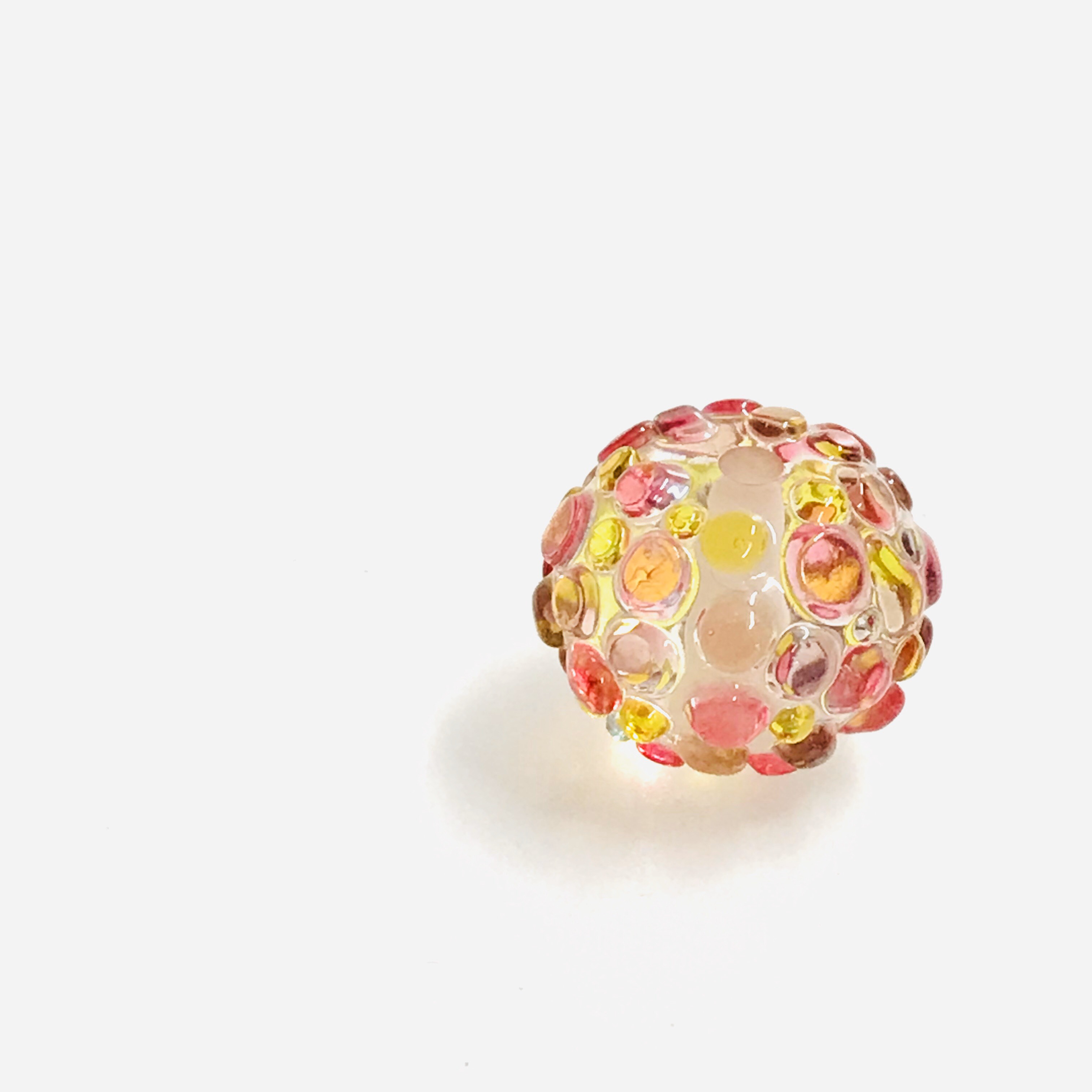 トンボ玉 トンボ玉/ラウンド 小花 約14mm薄桜×瑠璃色 | ・ガラスビーズ