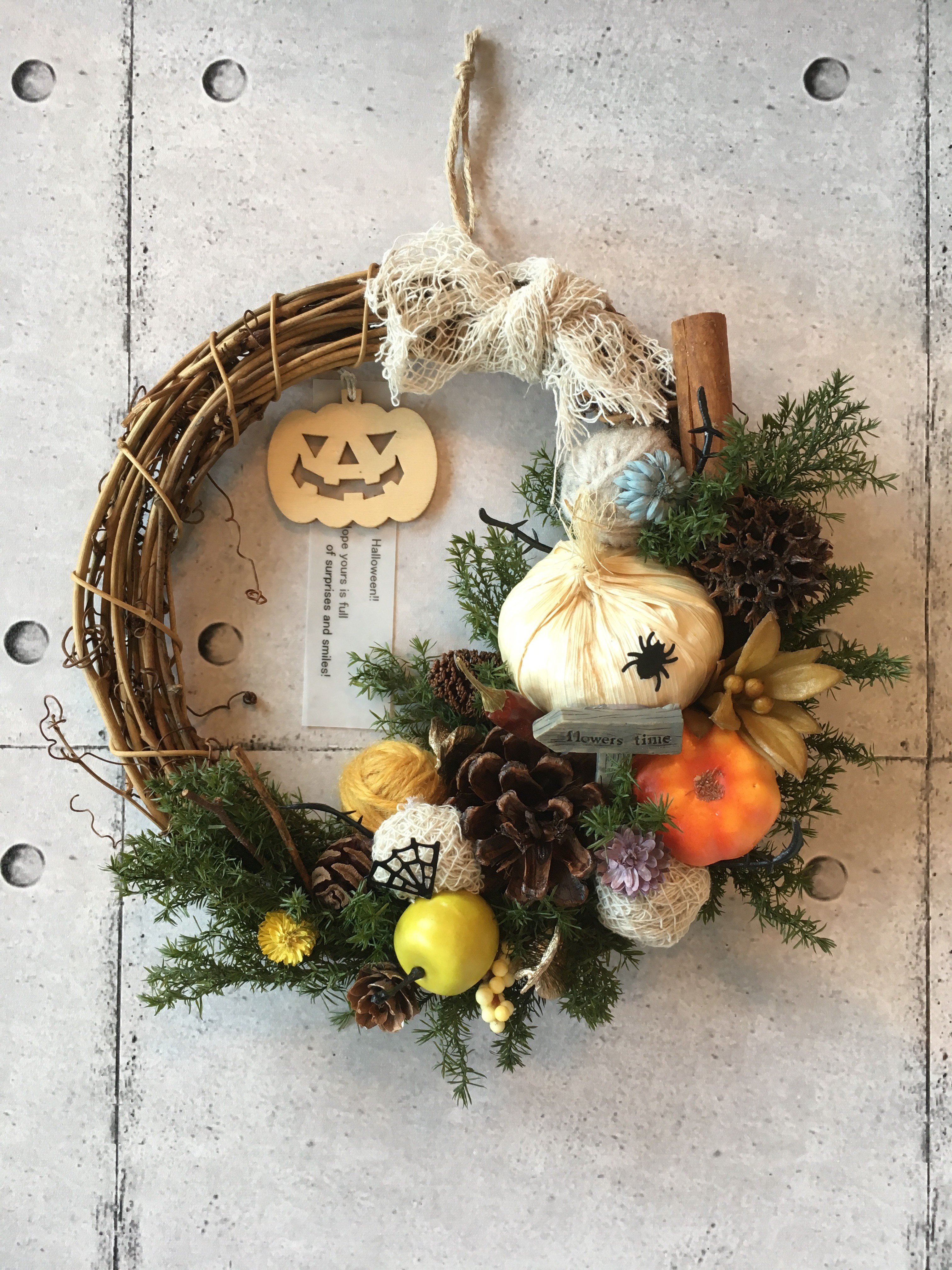 さくら♡早割特価　ハロウィン　フラワーリース 秋の新作＊ 収穫のハロウィンスワッグ スワッグ Ly's Wreath