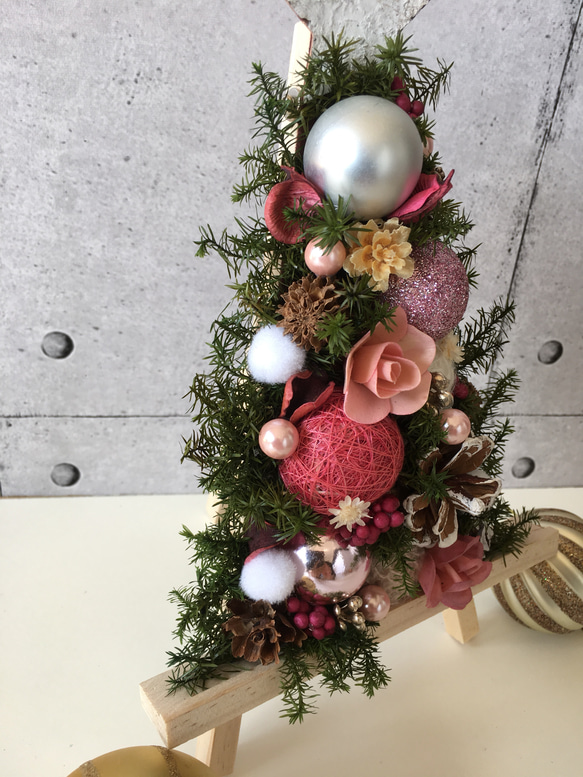 【再再再再販】「Creema限定」2019 クリスマス　スタンド型　あったかcuteなXmasツリー❤ピンクver. 3枚目の画像