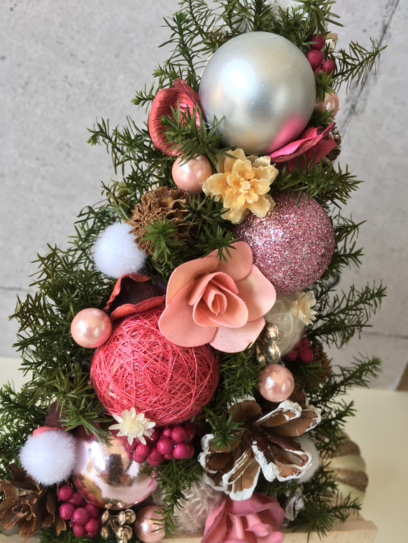 【再再再再販】「Creema限定」2019 クリスマス　スタンド型　あったかcuteなXmasツリー❤ピンクver. 4枚目の画像