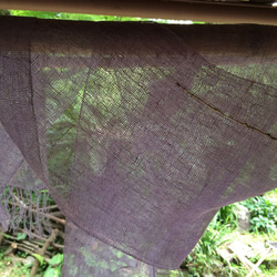 「送料無料」手織りヘンプストール　紫根 3枚目の画像