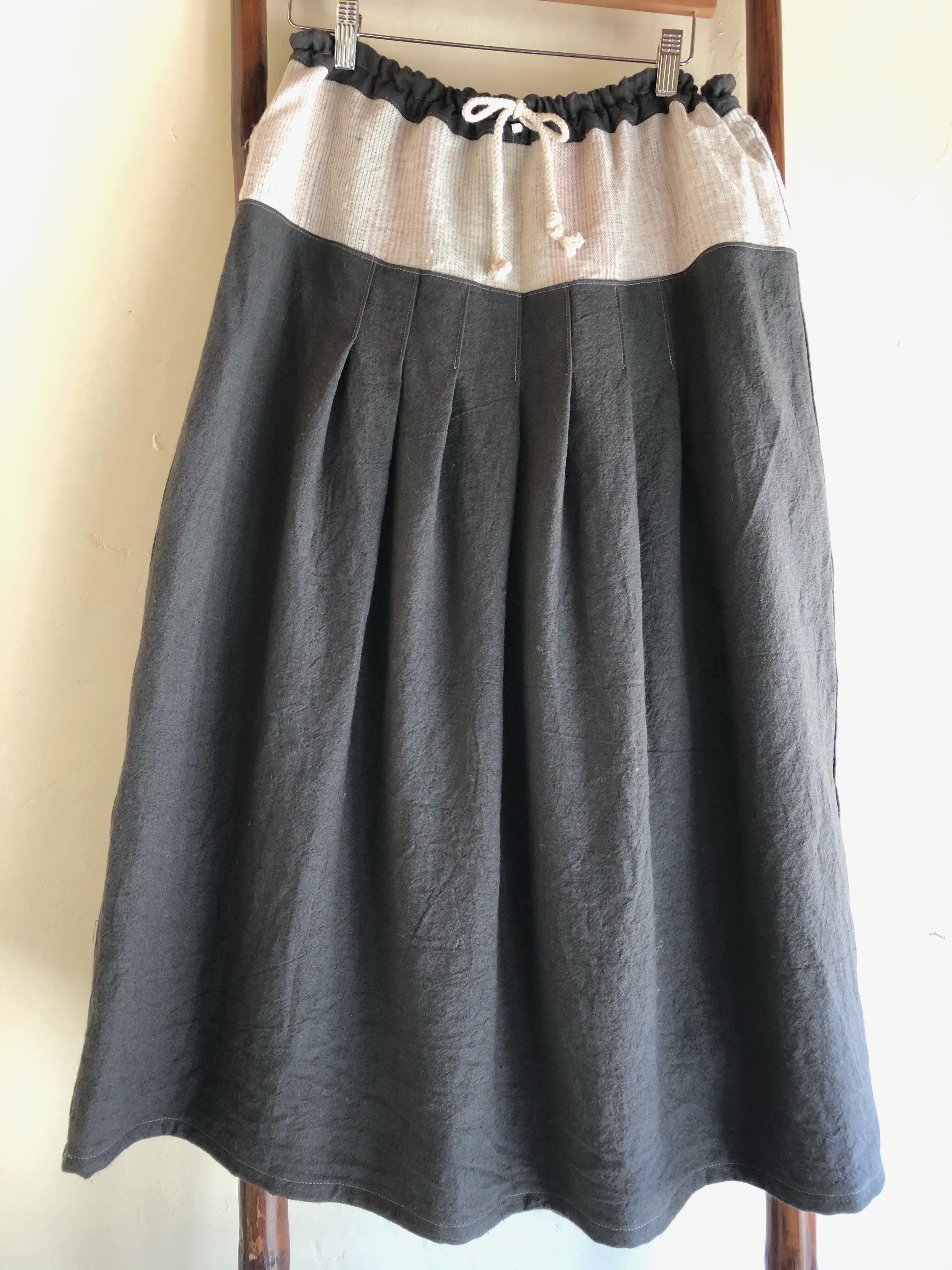 麻の切り替えスカートB