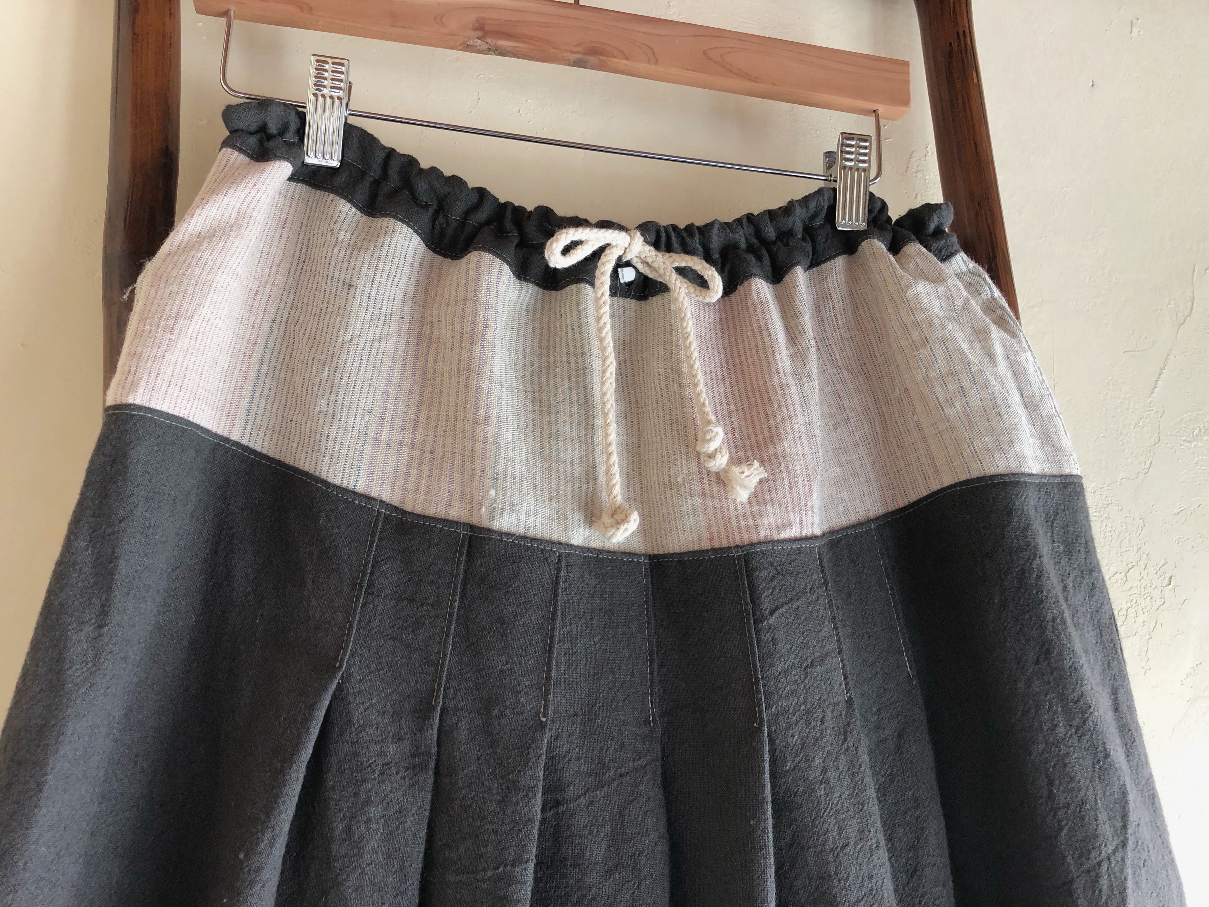 麻の切り替えスカートB