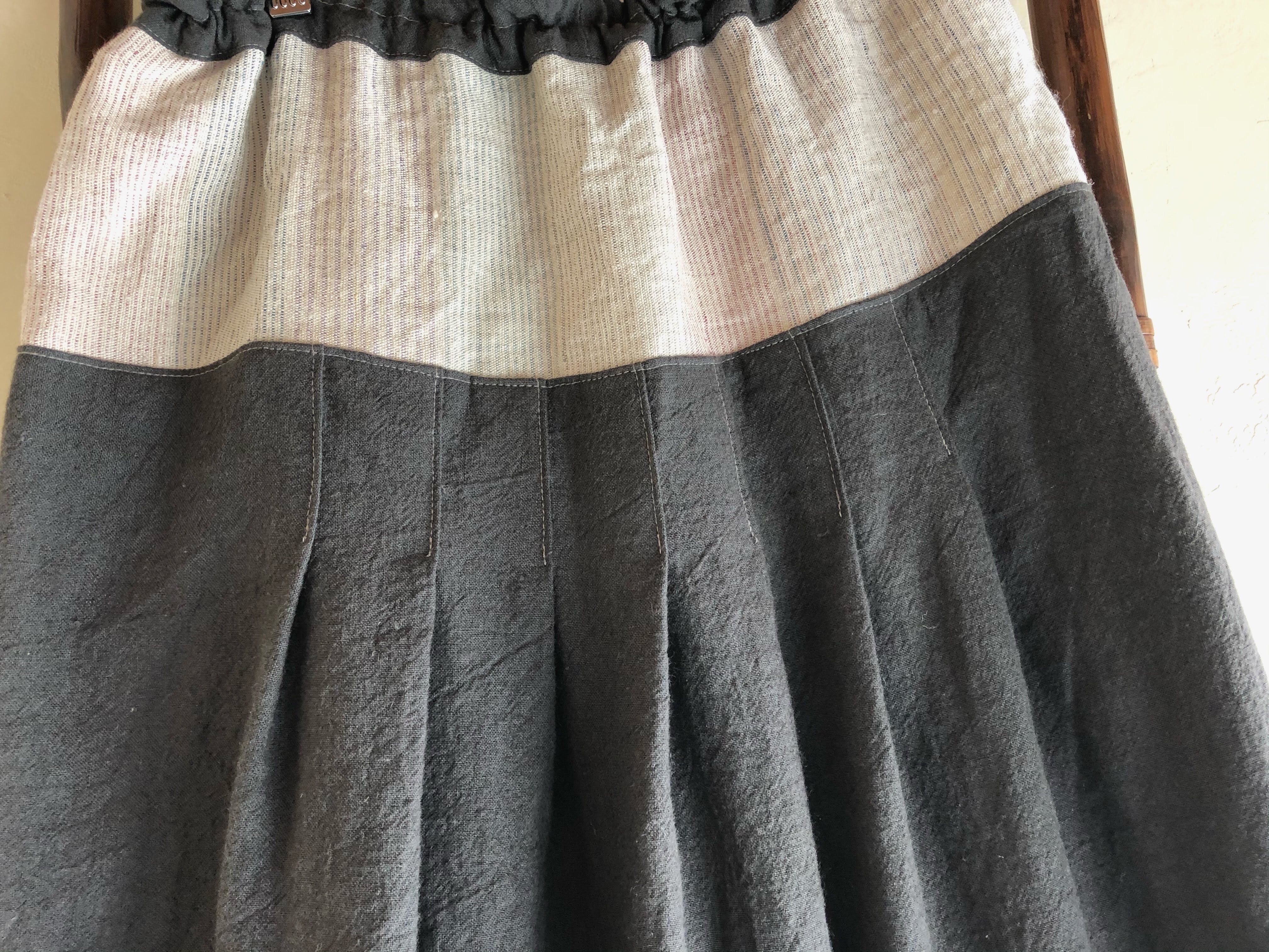 麻の切り替えスカートB