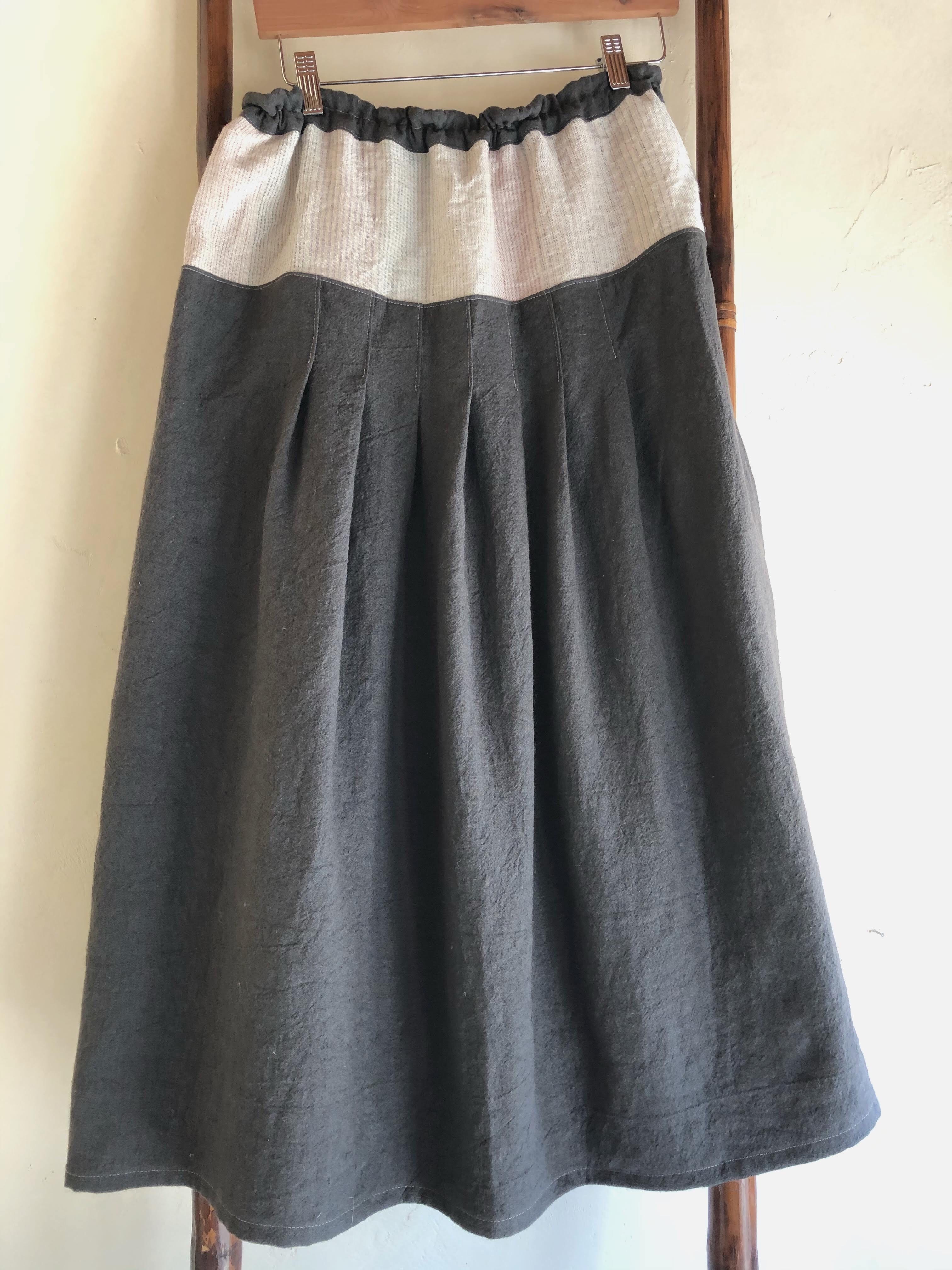 麻の切り替えスカートB
