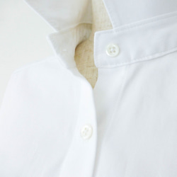 コエリブラウス＜衿を立てて着るオーバーサイズ白シャツ＞ ～オックスフォード オフホワイト～ 5枚目の画像