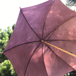日傘 " モネの庭で "　泥染 薄紫色 ムラ染　秋春にも 6枚目の画像